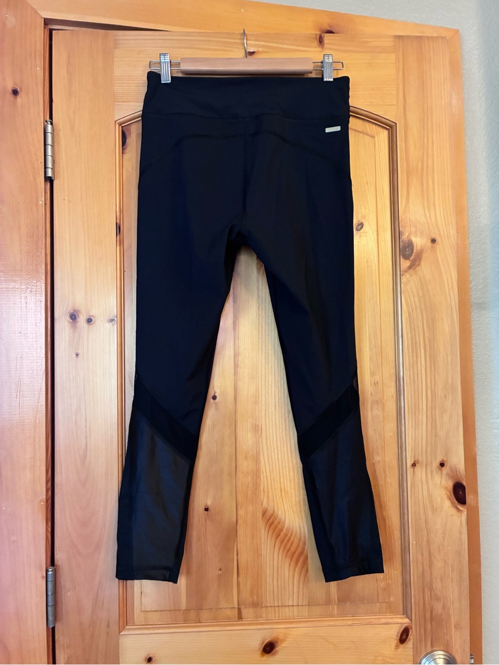 Alala Black Leggings with Brass Logo Plaque